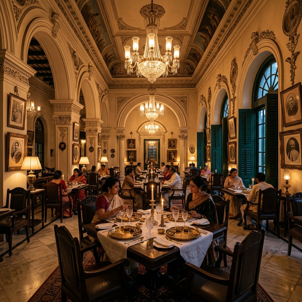 Vintage dining hall interior